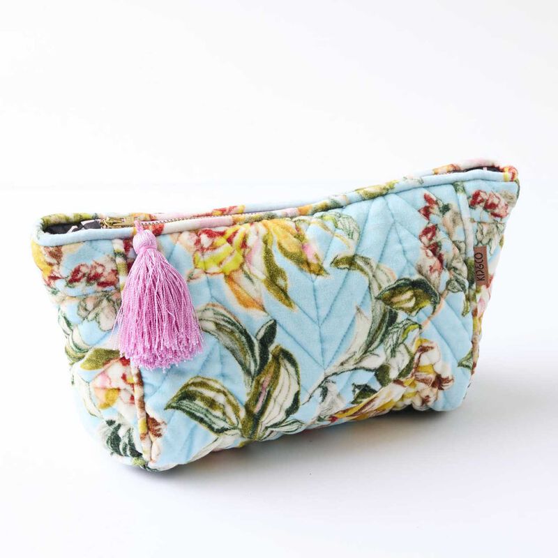 Kip&Co Somerset Blue Velvet Toiletry Bag image number 1